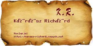 Kárász Richárd névjegykártya