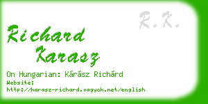 richard karasz business card