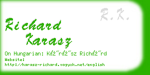 richard karasz business card